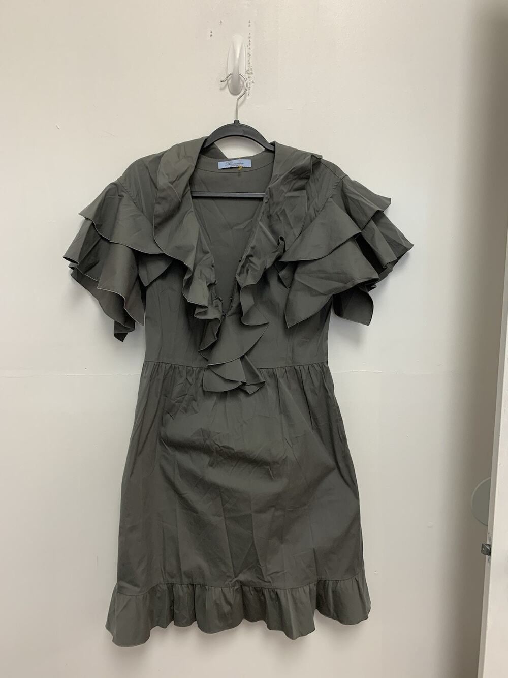 Vintage Blumarine Grey Ruffle MIDI Dress Size 42